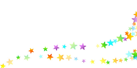 Rainbow Festive Confetti. Carnival Star Falling.