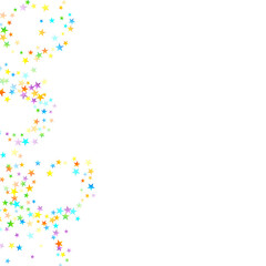 Rainbow Festive Confetti. Carnival Star Falling.