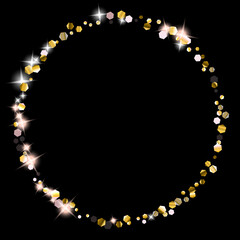 Gold Glitter Stars. Luxury Shiny Confetti.