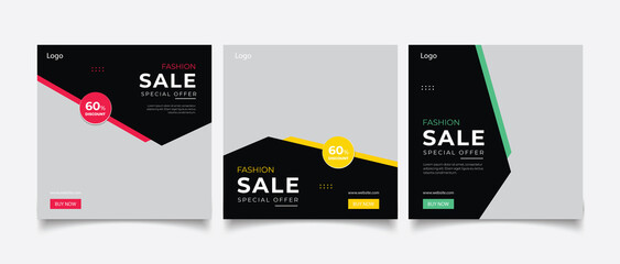 fashion sale concept banner template design. Discount abstract promotion layout poster