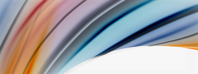Abstract Background. Smooth flowing lines, blurred waves, rainbow color style stripes. Vector illustrations for covers, banners, flyers and posters and other