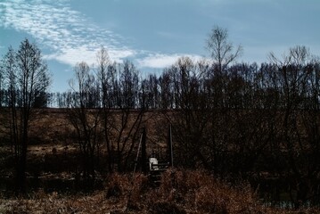 old broken bridge over the river