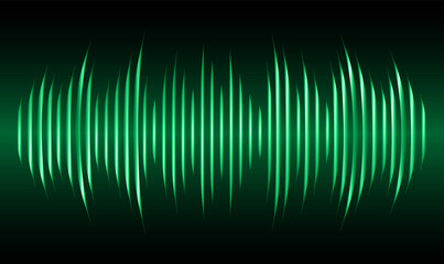 Sound waves oscillating dark green light
