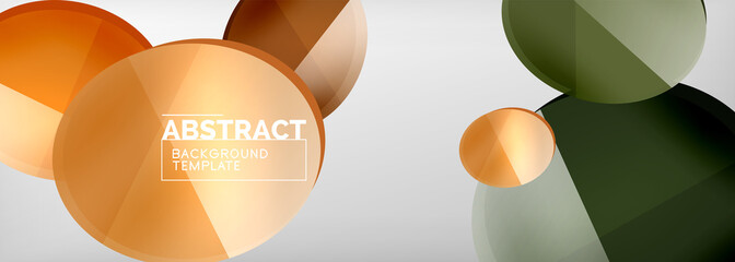 Abstract glossy round shapes vector background. Vector futuristic illustration for covers, banners, flyers and posters and other