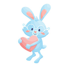 Blue Bunny With Love Heart.