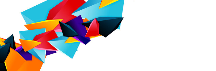 Triangle mosaic abstract background, 3d triangular low poly shapes. Geometric vector illustration for covers, banners, flyers and posters and other