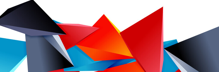 Triangle mosaic abstract background, 3d triangular low poly shapes. Geometric vector illustration for covers, banners, flyers and posters and other