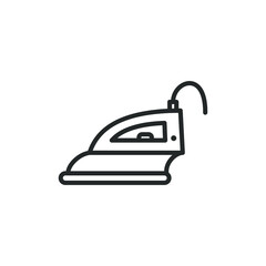 Steam iron line icon isolated on white background. Vector illustration
