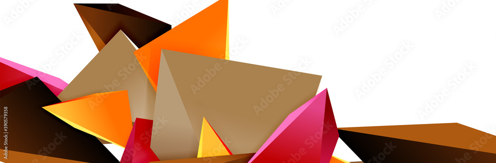 Poster Triangle mosaic abstract background, 3d triangular low poly shapes. Geometric vector illustration for covers, banners, flyers and posters and other