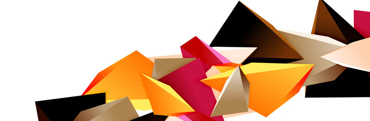 Triangle mosaic abstract background, 3d triangular low poly shapes. Geometric vector illustration for covers, banners, flyers and posters and other