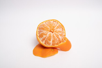 Mandarin studio image. Tangerine with peel.