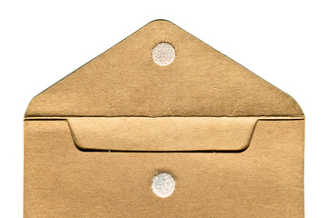 Brown and beige paper mail envelope on a white background