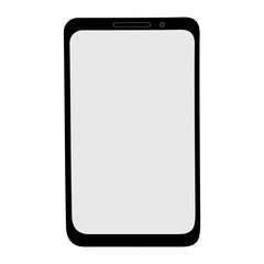 Smartphone template. Mobile phone with blank screen copy space. Black device front view. Stock vector flat illustration isolated on white background