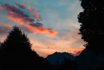Beautiful alpine sunset view at the famous Achensee, Pertisau, Tyrol, Austria
