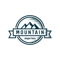 Modern vector graphic of mountain logo, Perfect for travel, sunrise, climbing, etc.