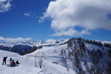 Beautiful winter landscape in the mountains.
