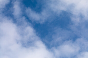 Beauty white tiny clouds and clear blue sky in sunny day texture background. Soft focus and copy space.