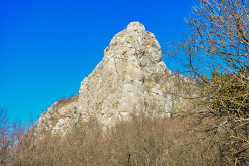 Fototapeta na wymiar rocky top of the mountain