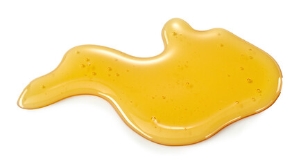 Large blob of healthy golden honey on white