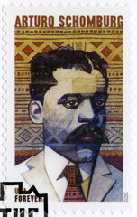 USA - 2020: shows Arturo Alfonso Schomburg (1874-1938), series Voices of the Harlem Renaissance,...