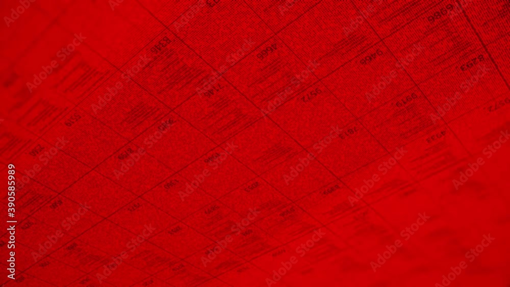 Poster big table with a lot of numerical data in diagonal motion. animation. business information, analysis