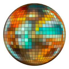 Mirror disco ball on a white background