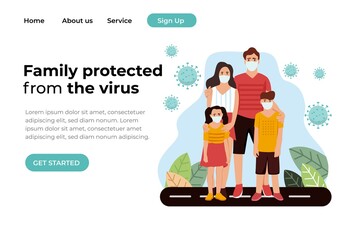 Modern flat design concept Illustration of Virus Protection Landing page