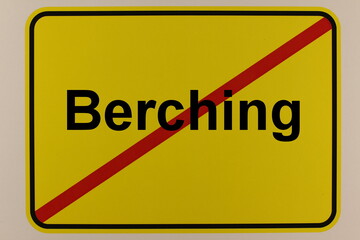 Grafische Darstellung des Ortsausgangsschildes der Stadt Berching