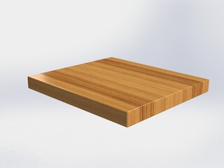 Empty wooden product shelves on a white background 3D illustration – illustration