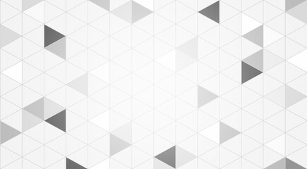 Graphic and geometric pattern of gray triangles. Abstract full frame triangular shape geometric background in black and white.