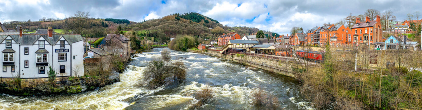 Llangollen North Wales Panorama River Dee