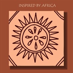 African background, flyer with tribal traditional pattern.