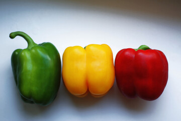 red yellow and green peppers
