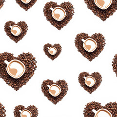 Kaffeebohnen nahtlose Muster. Nahtlose Textur