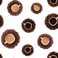 coffee beans seamless pattern. Seamless texture