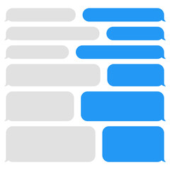 Obraz premium Blank vector message bubbles. Chat or messenger speech bubble. SMS text frame. Short message sending.
