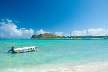 White sand beach with turquoise water