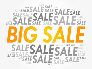 BIG SALE word cloud collage, business concept background