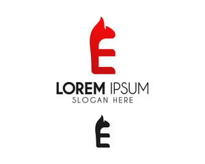 E letter logo design with fire. Modern logo suitable for your business company or corporate identity