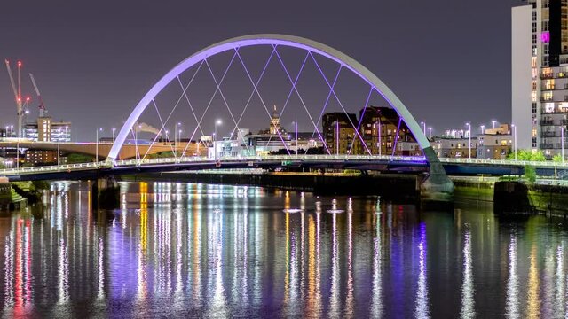 city harbour bridge at night