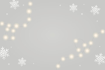 Snowflakes and illumination lights illustration