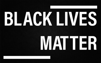 Black lives matter modern logo, banner, design concept, sign, with black and white text on a flat black background.