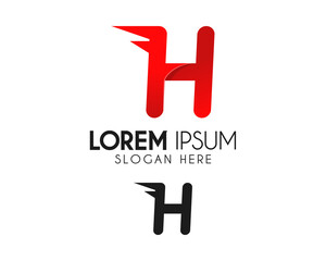 H letter logo design with speed. Modern logo suitable for your business company or corporate identity