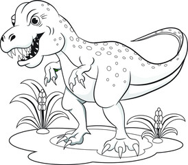 Obraz premium Predatory dinosaur coloring book for children