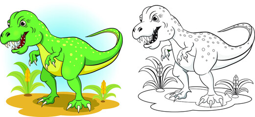 Predatory dinosaur coloring book for children