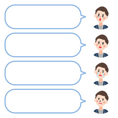 アイコンと吹き出し_ジャケットの男性2　（主線なしフラット）