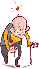 People old man knee down asking for love