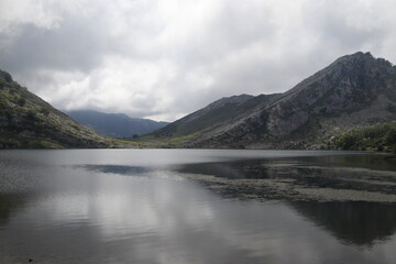 Fototapeta na wymiar Lake of Enol in Asturias, Spain