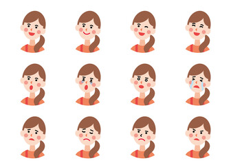 丸アイコン_主婦　（主線なしフラット）