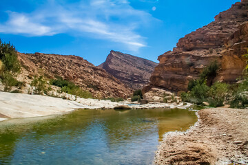 river in the mountains,  a clear sky,  Algeria Aïn Errich The tourist area is Gamrah